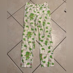 Green and White Elephant Print Casual Bottoms